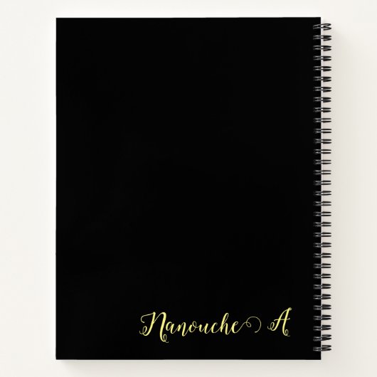 goldenes Blume dunkles Notebook Notizblock (Rückseite)