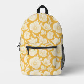 Goldenes Blume-Muster Bedruckter Rucksack (Vorderseite)