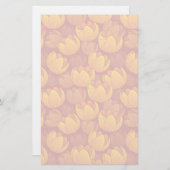 Goldenes Blume-Muster Briefpapier (Vorne/Hinten)