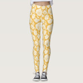 Goldenes Blume-Muster Leggings (Vorderseite)
