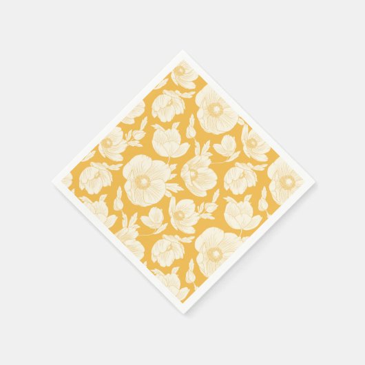 Goldenes Blume-Muster Serviette (Ecke)