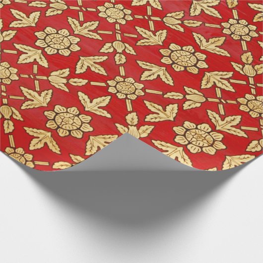 goldenes Blume-Packpapier Geschenkpapier (Ecke)