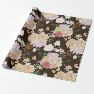 Goldenes Blumen-Geschenkpapier Geschenkpapier