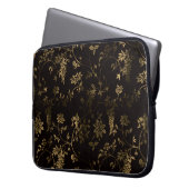 Goldenes Blumen Laptopschutzhülle (Vorderseite Links)