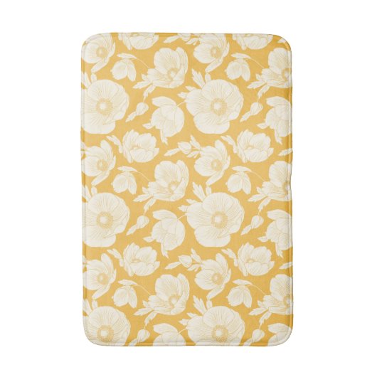 Goldenes Blumen-Muster Badematte (Vorderseite Vertikal)