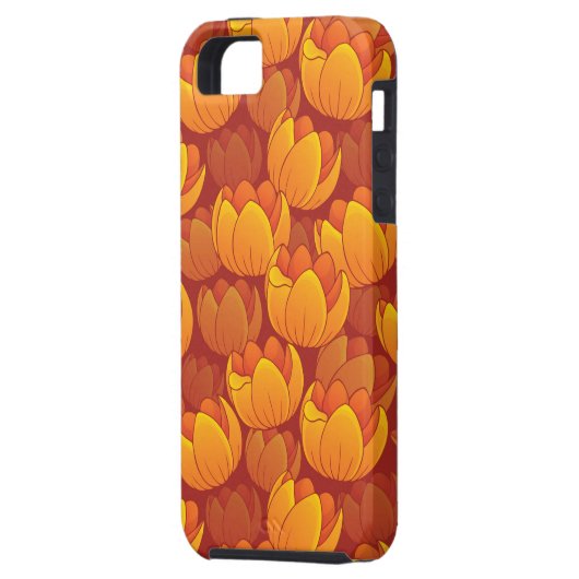 Goldenes Blumen-Muster Case-Mate iPhone Hülle (Rückseite Links)