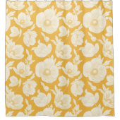 Goldenes Blumen-Muster Duschvorhang (Vorderseite)