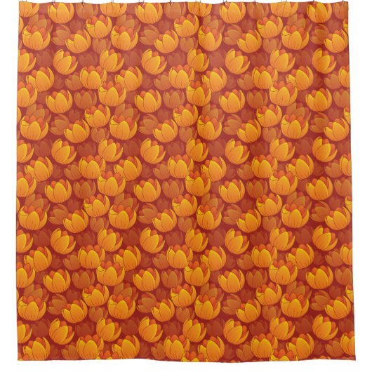 Goldenes Blumen-Muster Duschvorhang (Vorderseite)