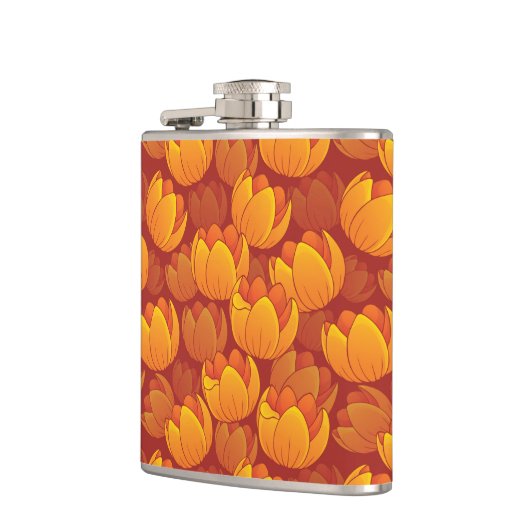 Goldenes Blumen-Muster Flachmann (Links)