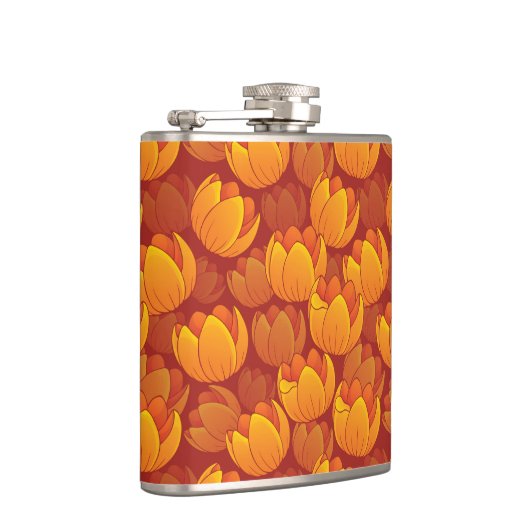 Goldenes Blumen-Muster Flachmann (Rechts)