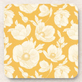 Goldenes Blumen-Muster Getränkeuntersetzer (Vorderseite)