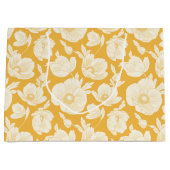 Goldenes Blumen-Muster Große Geschenktüte (Vorderseite)