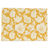 Goldenes Blumen-Muster Große Geschenktüte (Rückseite)