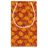Goldenes Blumen-Muster Kleine Geschenktüte (Rückseite)