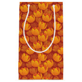 Goldenes Blumen-Muster Kleine Geschenktüte (Vorderseite)