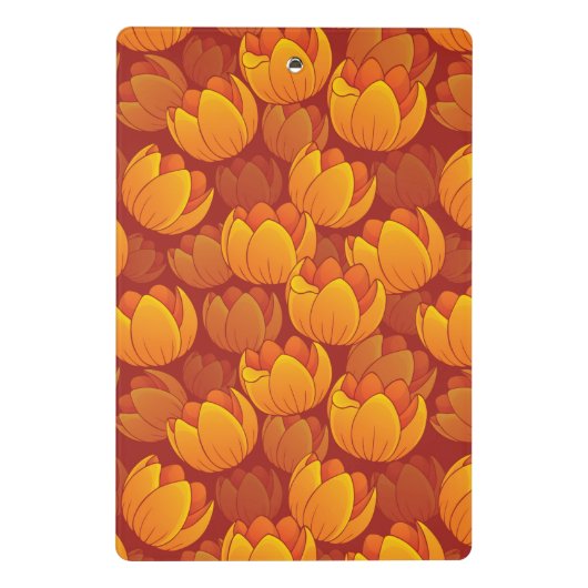 Goldenes Blumen-Muster Mini Klemmbrett (Rückseite)