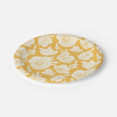 Goldenes Blumen-Muster Pappteller (Schrägansicht)