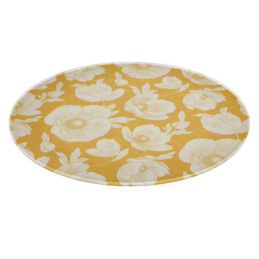 Goldenes Blumen-Muster Schneidebrett (Ecke)