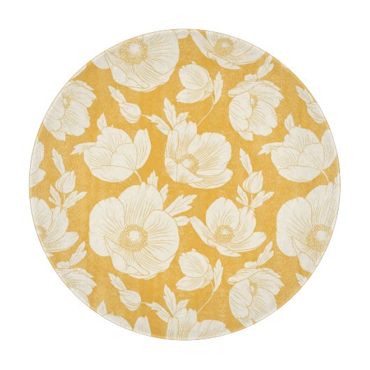 Goldenes Blumen-Muster Schneidebrett (Vorderseite)