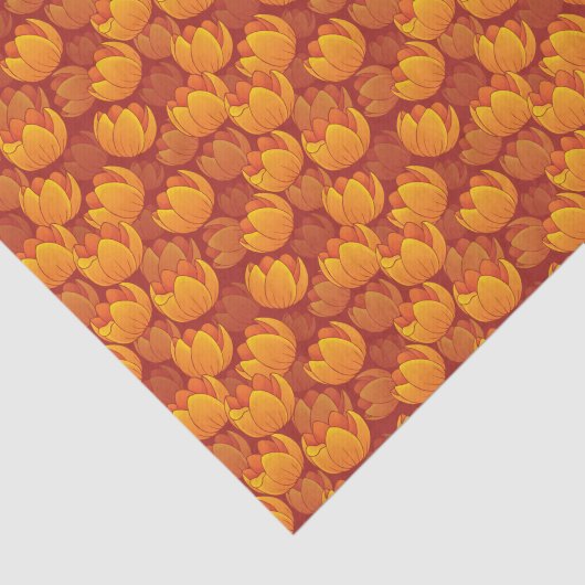 Goldenes Blumen-Muster Seidenpapier (Ausschnitt)