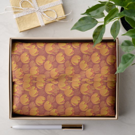 Goldenes Blumen-Muster Seidenpapier (Geschenk)