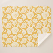 Goldenes Blumen-Muster Sherpadecke (Vorderseite (Horizontal))