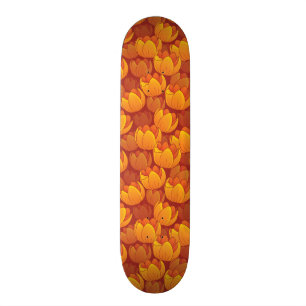 Goldenes Blumen-Muster Skateboard