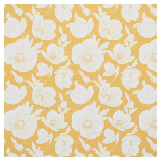 Goldenes Blumen-Muster Stoff (Muster)