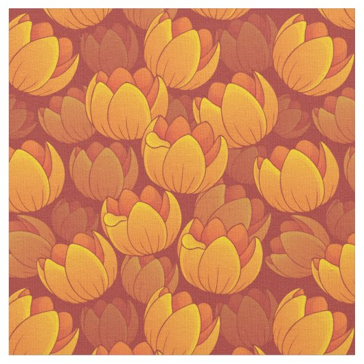 Goldenes Blumen-Muster Stoff (Nahaufnahme)