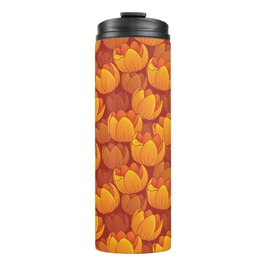 Goldenes Blumen-Muster Thermosbecher (Vorderseite)