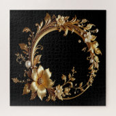 Goldenes Blumen-Ornament-Puzzle Puzzle (Horizontal)