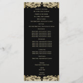 Goldenes Blumen-Spitzen-Hochzeitsprogramm Programm (Rückseite)