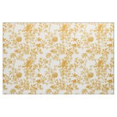 Goldenes Blumen-Toile Stoff (Fat Quarter (45,7 x 55,9 cm))