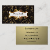 Goldenes Blumen Visitenkarte (Vorne/Hinten)