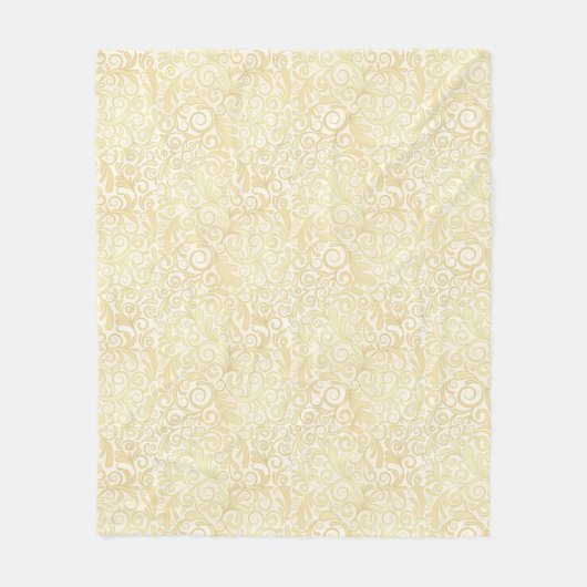 Goldenes Blumenblattmuster Fleecedecke (Vorderseite)