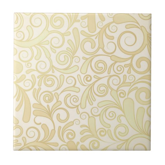 Goldenes Blumenblattmuster Fliese (Vorderseite)