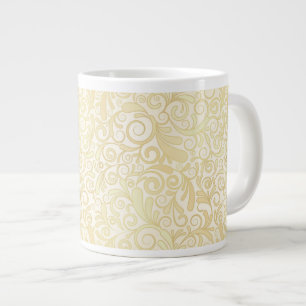 Goldenes Blumenblattmuster Jumbo-Tasse