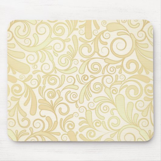 Goldenes Blumenblattmuster Mousepad (Vorne)