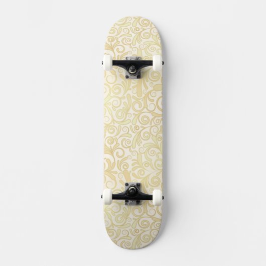 Goldenes Blumenblattmuster Skateboard (Vorderseite)