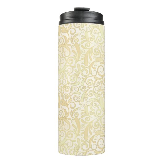 Goldenes Blumenblattmuster Thermosbecher (Vorderseite)