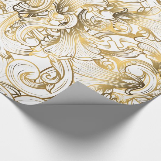Goldenes Blumendesign Geschenkpapier (Ecke)