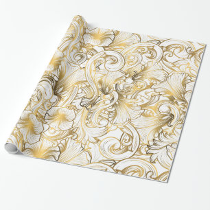 Goldenes Blumendesign Geschenkpapier