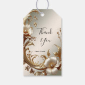 Goldenes Blumengeschenk-Tag Geschenkanhänger (Rückseite)
