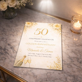 Goldenes Blumenjubiläum zum 50. Jahrestag Einladun Einladung