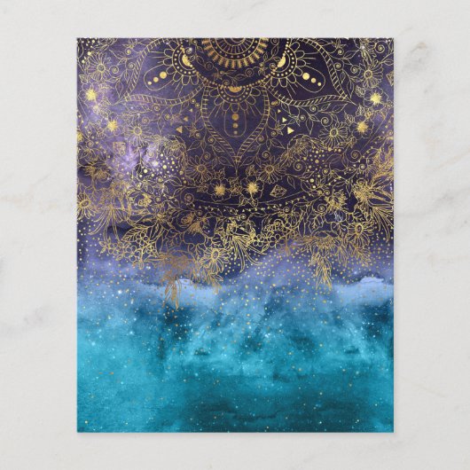 Goldenes Blumenmandala und Konfetti-Bild Flyer (Vorne)