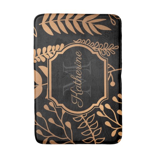 Goldenes Blumenmuster Badematte (Vorderseite Vertikal)