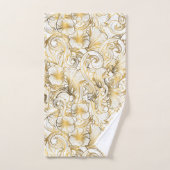 Goldenes Blumenmuster Badhandtuch Set (Handtuch)