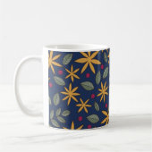 Goldenes Blumenmuster Botanisches Design Kaffeetasse (Links)
