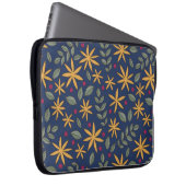 Goldenes Blumenmuster Botanisches Design Laptopschutzhülle (Vorne Rechts)