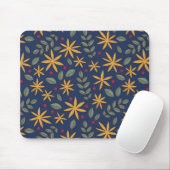 Goldenes Blumenmuster Botanisches Design Mousepad (Mit Mouse)